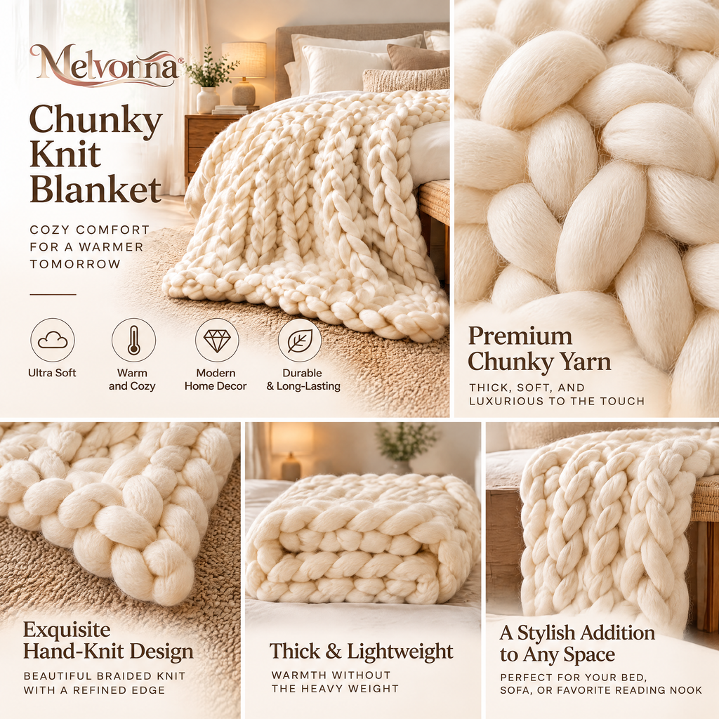 Chunky Knit Blanket - details