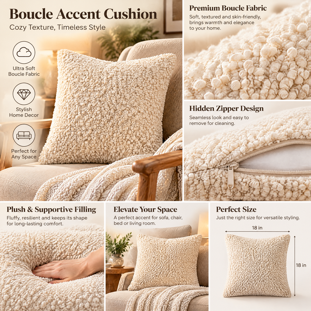 Boucle Accent Cushion - details