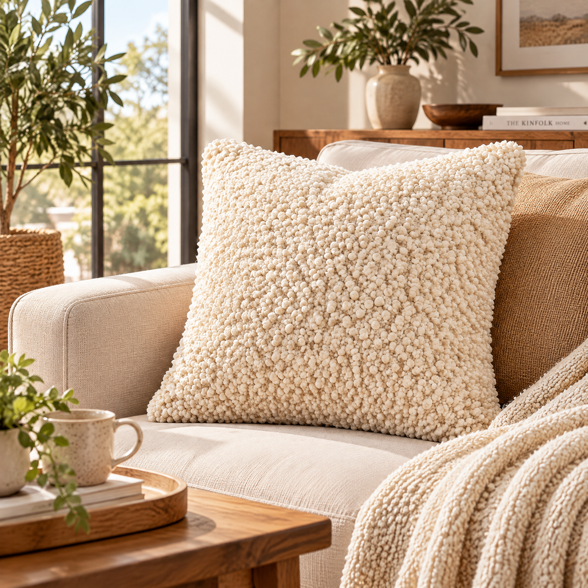 Boucle Accent Cushion - lifestyle