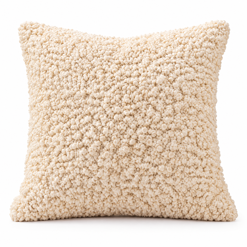 Boucle Accent Cushion - white-background