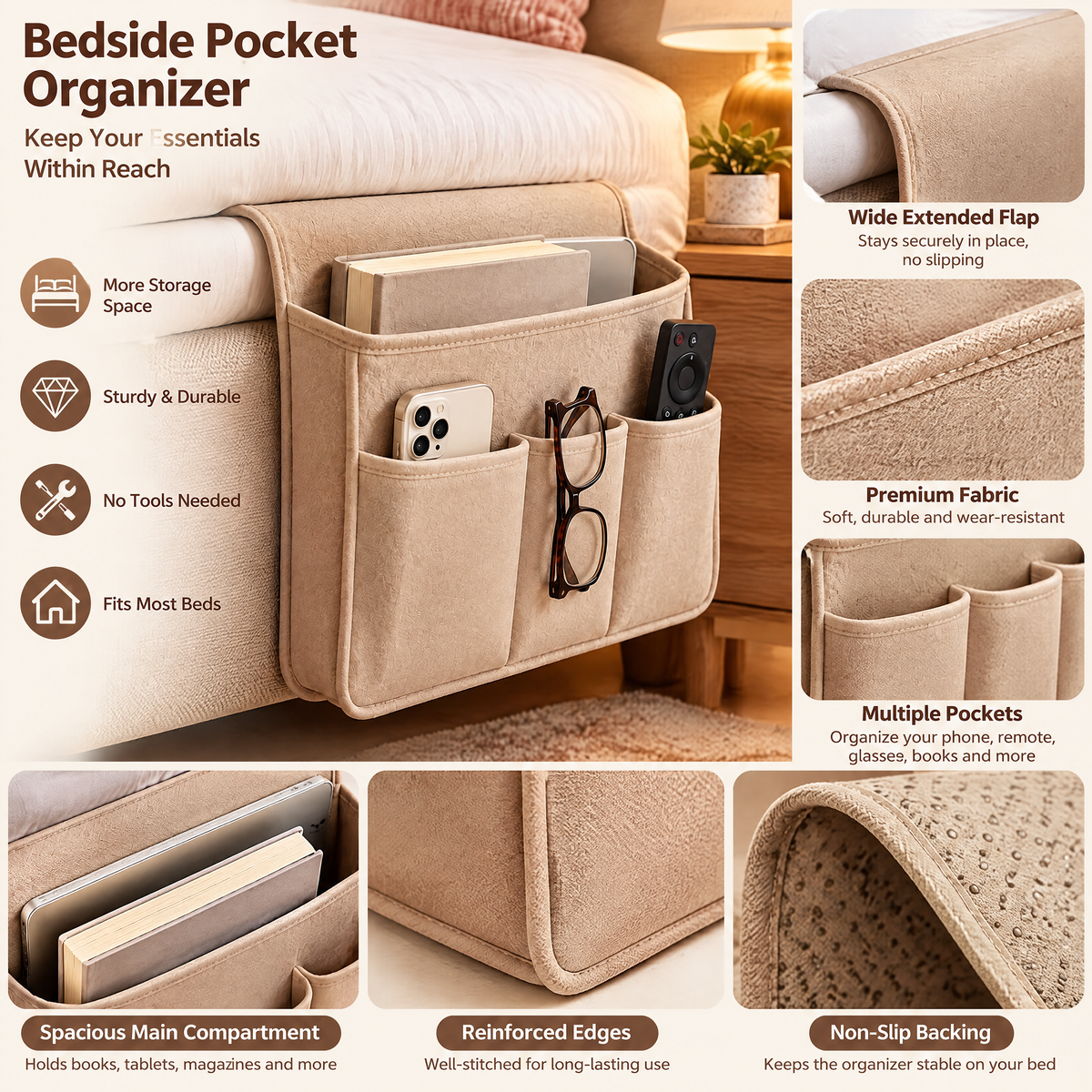 Bedside Pocket Organizer - details