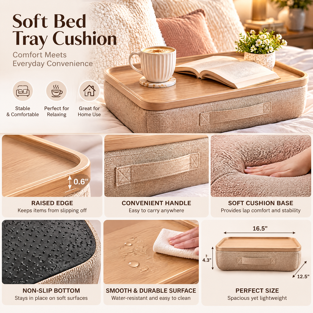 Soft Bed Tray Cushion - details
