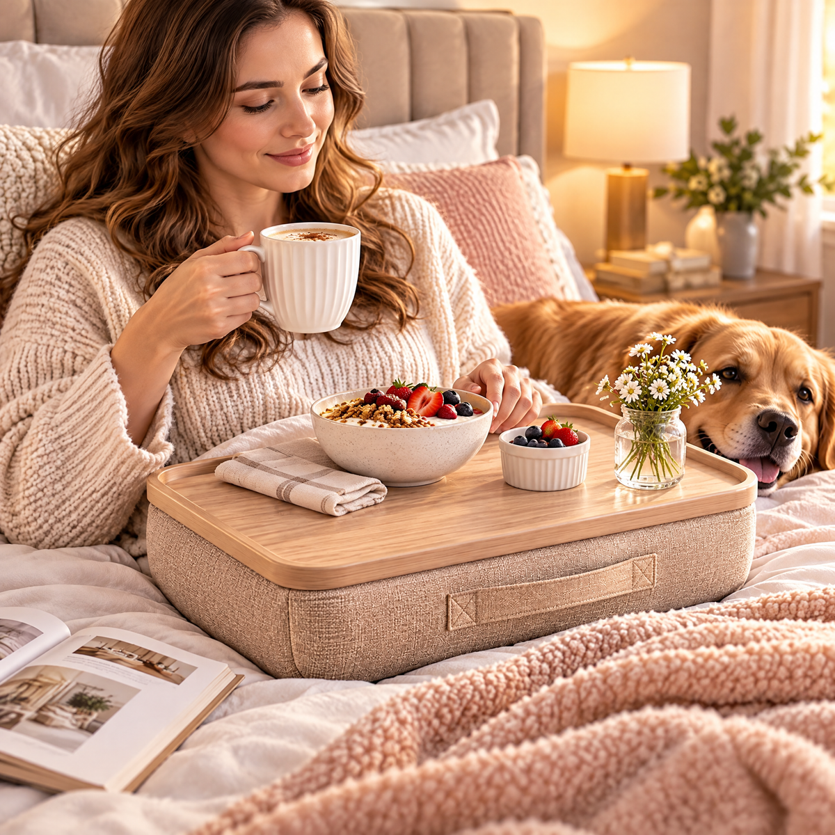Soft Bed Tray Cushion - lifestyle