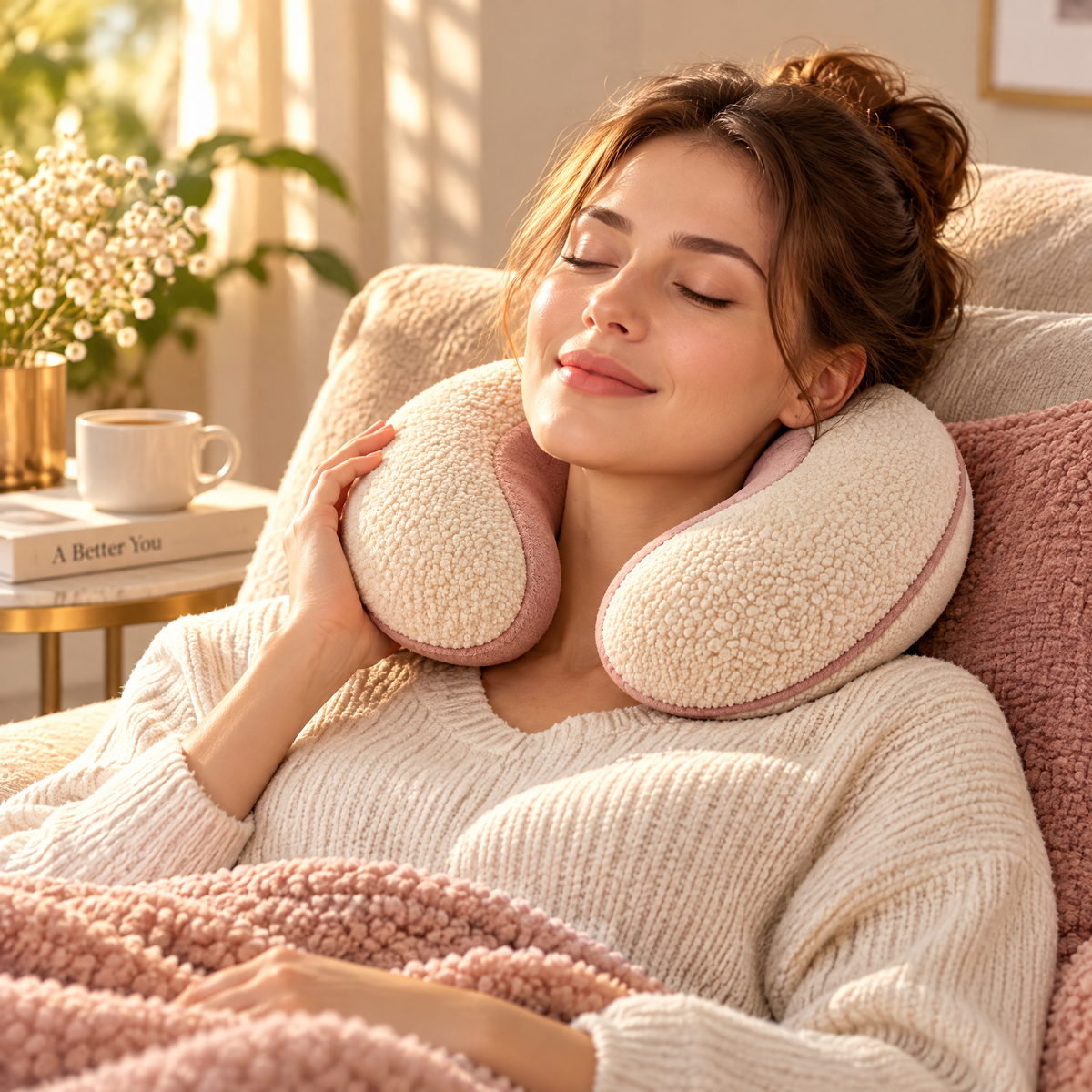 Plush Neck Support Pillow - lifestyle