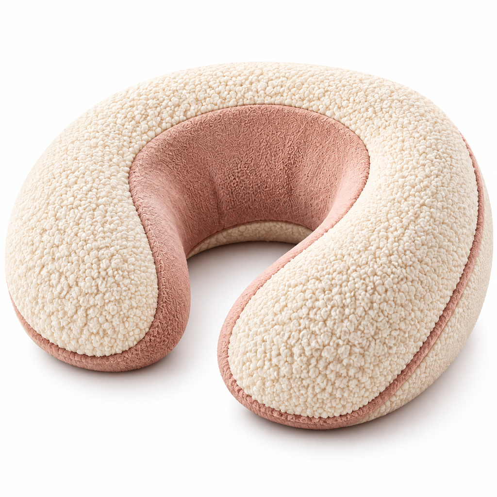 Plush Neck Support Pillow - white-background